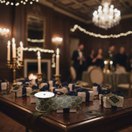 Embroidered Art Deco Pattern Satinband