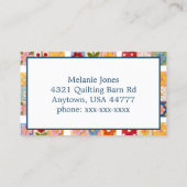 Embroidered Flower Patchwork Quilt Visitenkarte (Rückseite)