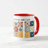 Embroidered Flowers Patchwork Quilt Mug Tasse (VorderseiteRechts)