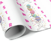 Embroidered Funny Bunny Easter  Geschenkpapier (Rolleneckpunkt)