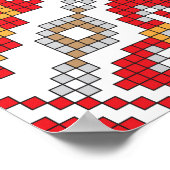 Embroidered handmade cross-stitch ethnic Ukraine p Poster (Ecke)