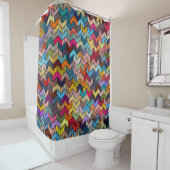 Embroidered seamless geometric pattern. Ornament E Duschvorhang (Beispiel)
