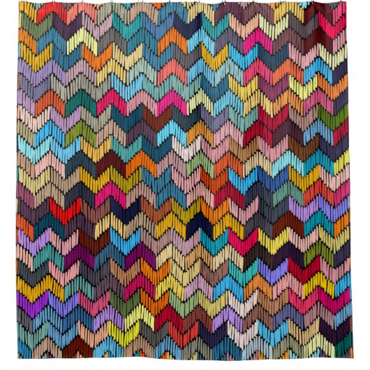 Embroidered seamless geometric pattern. Ornament E Duschvorhang (Vorderseite)