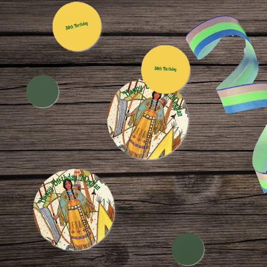 Embroiderie der amerikanischen Indianerin Lady Woo Konfetti