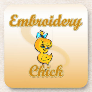 Embroidery Chick Getränkeuntersetzer