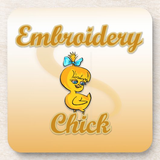 Embroidery Chick Getränkeuntersetzer (Vorderseite)