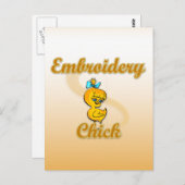 Embroidery Chick Postkarte (Vorne/Hinten)