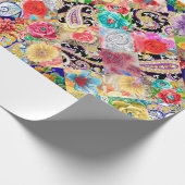 Embroidery seamless pattern with beautiful flowers geschenkpapier (Ecke)