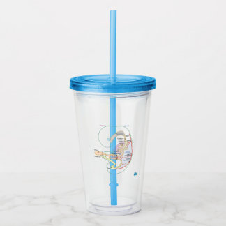 Embryologie Tumbler mit Lid + Stroh Acryltrinkbecher