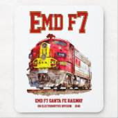 EMD F7 Santa Fe Warbonnet Diesel Locomotive. Mousepad (Vorne)