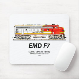 EMD F7 Santa Fe Warbonnet Diesel Locomotive. Mousepad