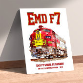 EMD F7 Santa Fe Warbonnet Diesel Locomotive. Poster
