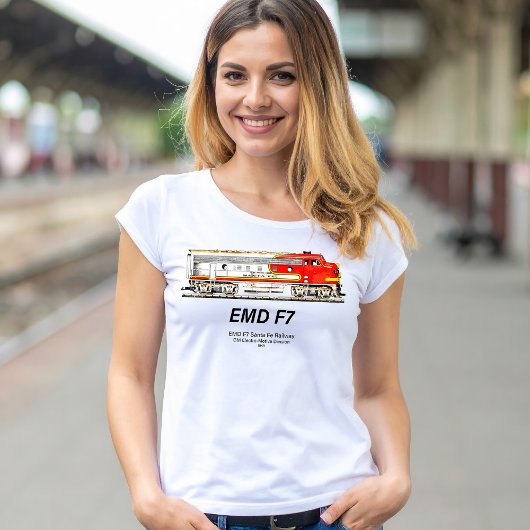 EMD F7 Santa Fe Warbonnet Diesel Locomotive. T-Shirt