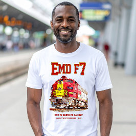 EMD F7 Santa Fe Warbonnet Diesel Locomotive. T-Shirt