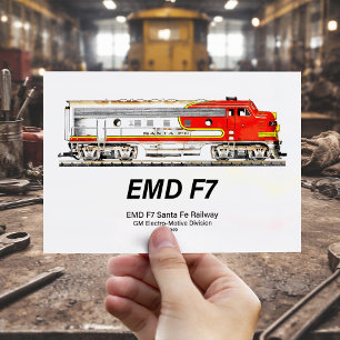 EMD F7 Santa Fe Warbonnet-Diesellokomotive. Postkarte