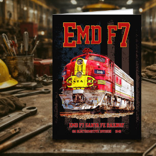 EMD F7 Santa Fe Warbonnet mit amerikanischer Flagg Dankeskarte