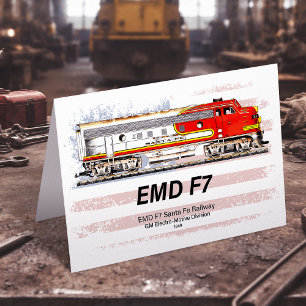 EMD F7 Santa Fe Warbonnet mit amerikanischer Flagg Dankeskarte