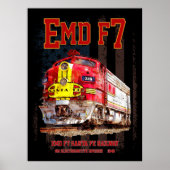 EMD F7 Santa Fe Warbonnet mit amerikanischer Flagg Poster (Vorne)