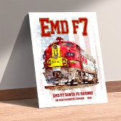 EMD F7 Santa Fe Warbonnet mit amerikanischer Flagg Poster