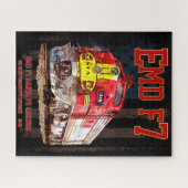 EMD F7 Santa Fe Warbonnet mit amerikanischer Flagg Puzzle (Horizontal)