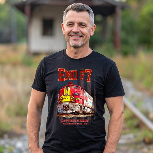 EMD F7 Santa Fe Warbonnet mit amerikanischer Flagg T-Shirt