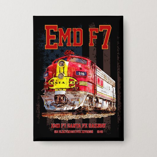 EMD F7 Santa Fe Warbonnet with American Flag. Button (Vorderseite)