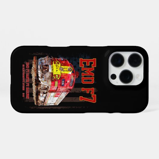 EMD F7 Santa Fe Warbonnet with American Flag. iPhone Hülle (Rückseite (Horizontal))