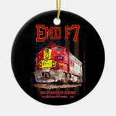 EMD F7 Santa Fe Warbonnet with American Flag. Keramik Ornament (Vorne)