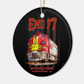 EMD F7 Santa Fe Warbonnet with American Flag. Keramik Ornament (Links)