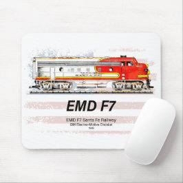 EMD F7 Santa Fe Warbonnet with American Flag. Mousepad