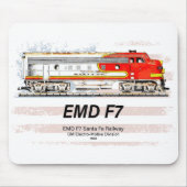 EMD F7 Santa Fe Warbonnet with American Flag. Mousepad (Vorne)