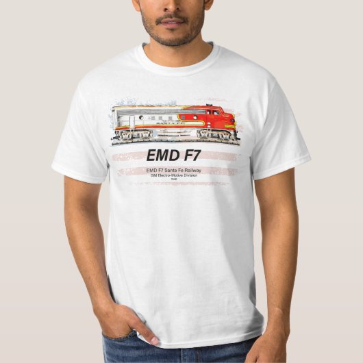 EMD F7 Santa Fe Warbonnet with American Flag. T-Shirt (Vorderseite)
