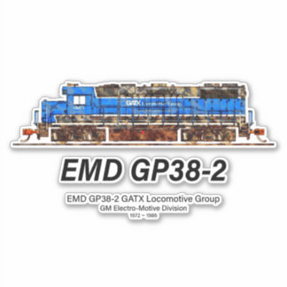 EMD GP38-2 Diesel Lokomotive GATX blau und weiß Aufkleber