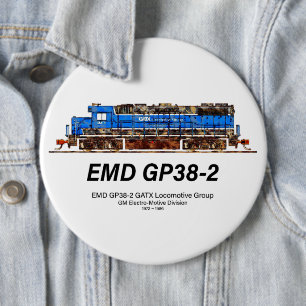 EMD GP38-2 Diesel Lokomotive GATX blau und weiß Button
