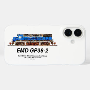 EMD GP38-2 Diesel Lokomotive GATX blau und weiß iPhone 16 Hülle