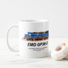 EMD GP38-2 Diesel Lokomotive GATX blau und weiß Kaffeetasse