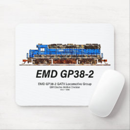 EMD GP38-2 Diesel Lokomotive GATX blau und weiß Mousepad