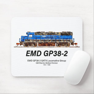 EMD GP38-2 Diesel Lokomotive GATX blau und weiß Mousepad