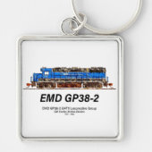 EMD GP38-2 Diesel Lokomotive GATX blau und weiß Schlüsselanhänger (Vorne)