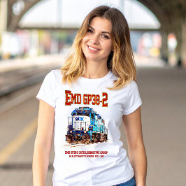 EMD GP38-2 Diesel Lokomotive GATX blau und weiß T-Shirt