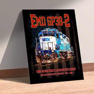 EMD GP38-2 Diesel Lokomotive und amerikanische Fla Fotodruck