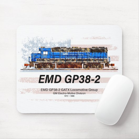 EMD GP38-2 Diesel Lokomotive und amerikanische Fla Mousepad (Mit Mouse)
