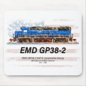 EMD GP38-2 Diesel Lokomotive und amerikanische Fla Mousepad (Vorne)
