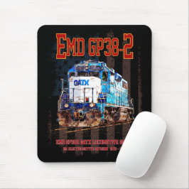 EMD GP38-2 Diesel Lokomotive und amerikanische Fla Mousepad