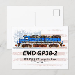 EMD GP38-2 Diesel Lokomotive und amerikanische Fla Postkarte