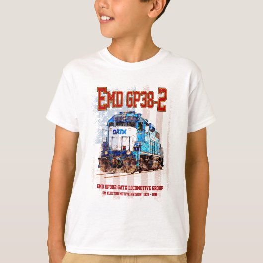 EMD GP38-2 Diesel Lokomotive und amerikanische Fla T-Shirt (Vorderseite)