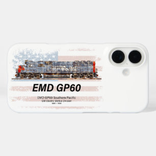 EMD GP60 Diesel Lokomotive und amerikanische Flagg iPhone 16 Hülle