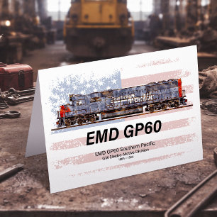 EMD GP60 Diesel Lokomotive und amerikanische Flagg Dankeskarte