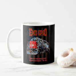 EMD GP60 Diesel Lokomotive und amerikanische Flagg Kaffeetasse