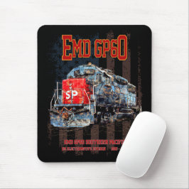 EMD GP60 Diesel Lokomotive und amerikanische Flagg Mousepad